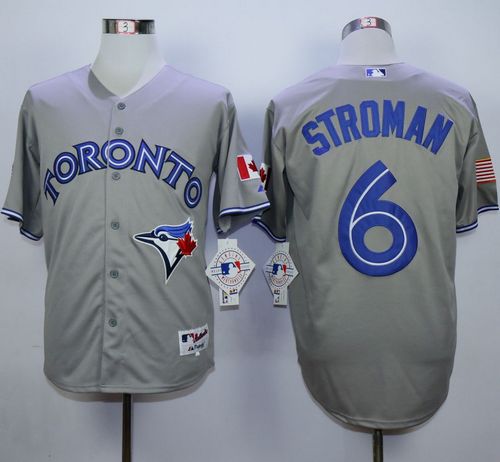 Blue Jays #6 Marcus Stroman Grey Stitched MLB Jersey